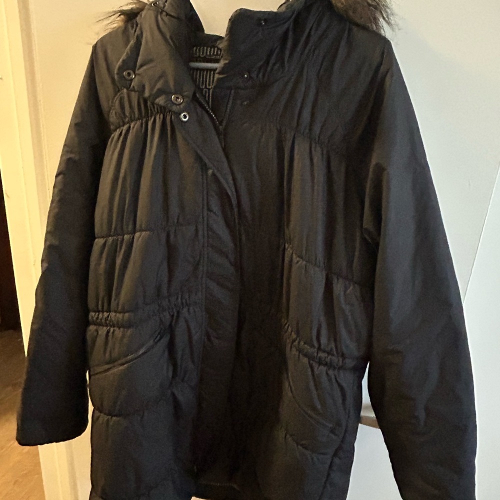 Columbia Women's Black Puffer Coat with Fur Trim